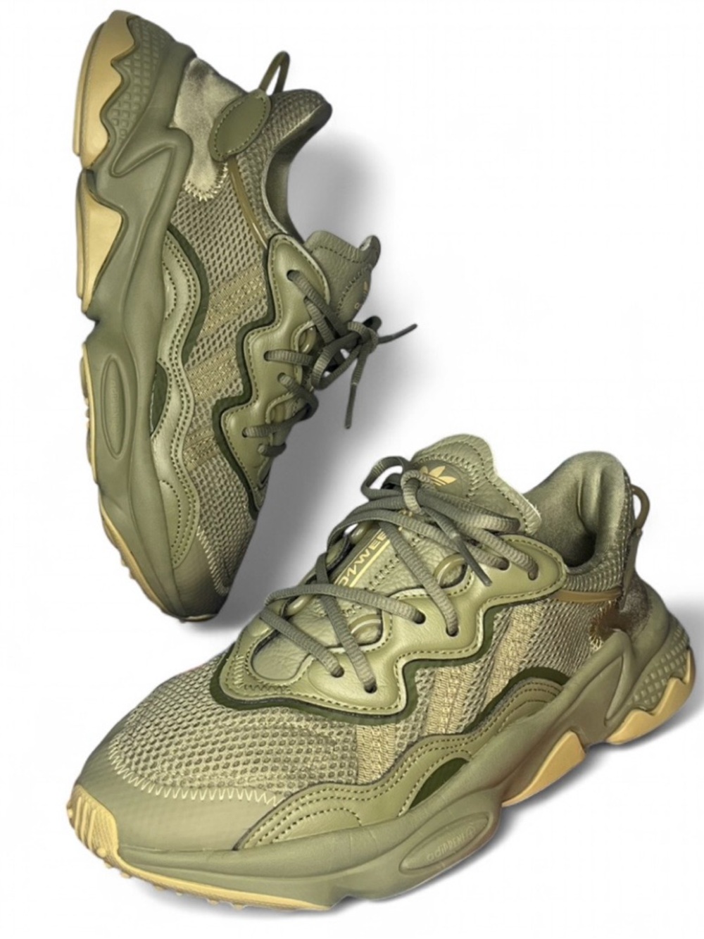 Adidas Ozweego Shoes Unisex Casual Sneakers Khaki Beige/Olive Green -GY3157